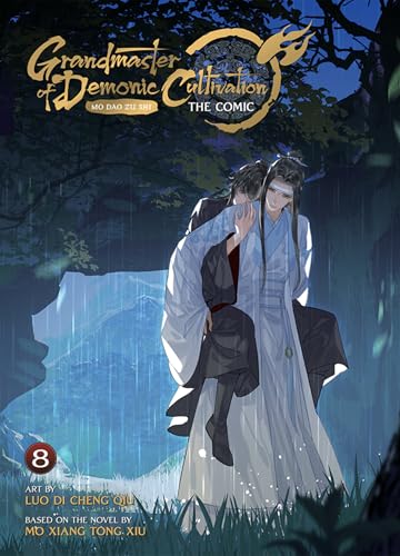 A man in white robes carries another man in black through the rain.