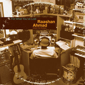 Raashan Ahmad album cover featuring a man with headphones in a studio.