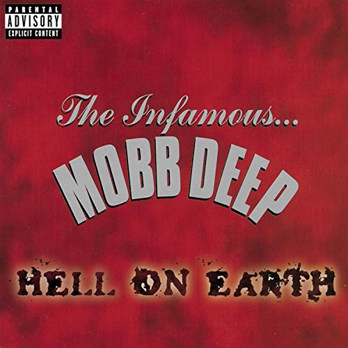 Mobb Deep "Hell On Earth" CD cover, red background, bold lettering.