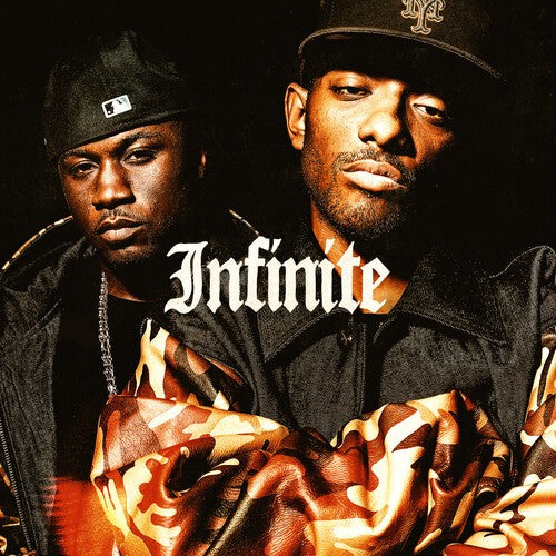 Mobb Deep album cover, two men in hats with the title "Infinite".