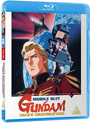 Blu-ray cover art for Mobile Suit Gundam Char's Counterattack featuring Char Aznable and Amuro Ray.