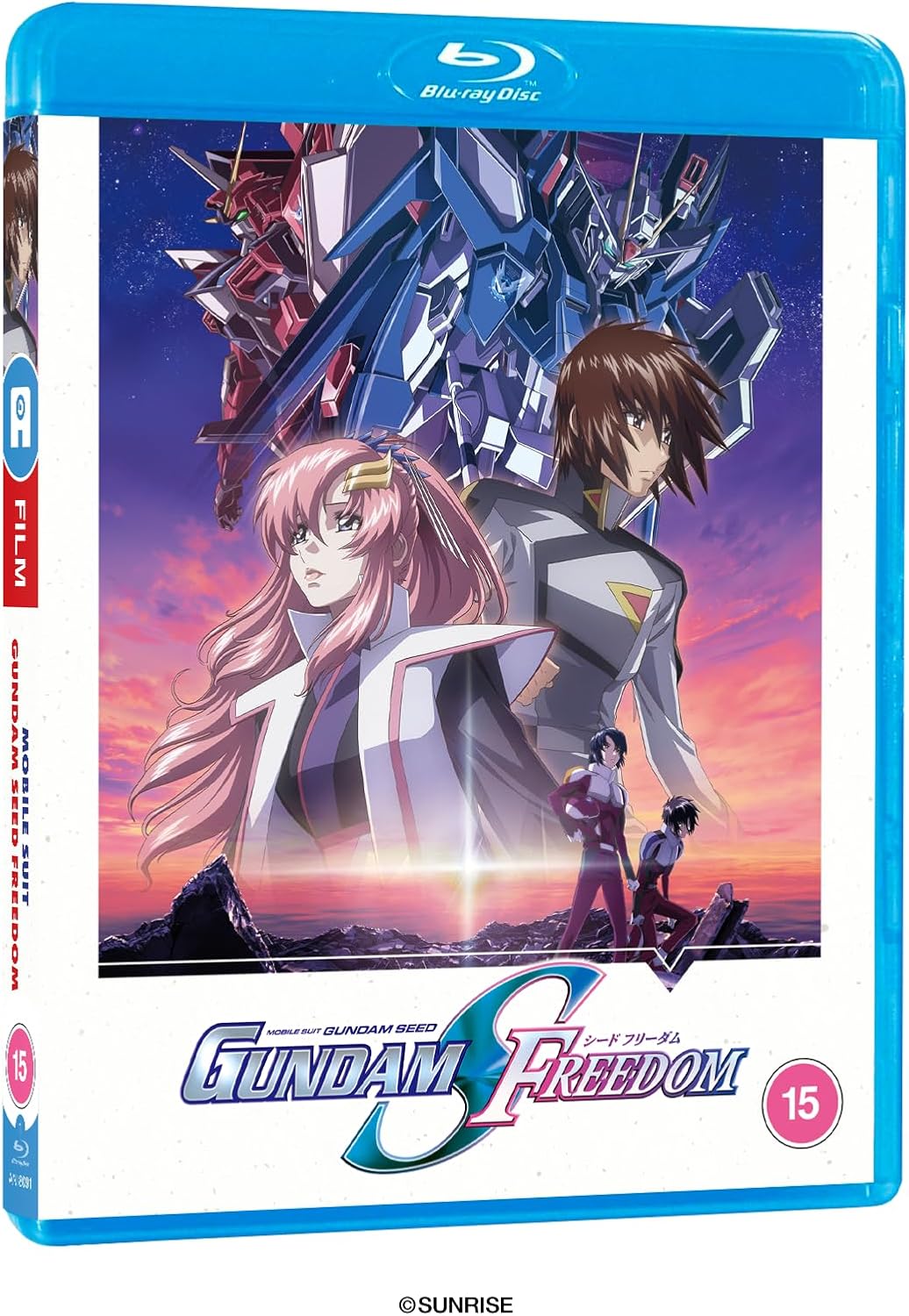 Blu-ray cover for "Mobile Suit Gundam SEED Freedom" featuring anime characters and mecha.