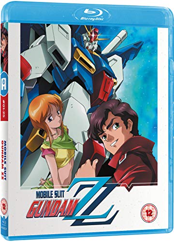 Blu-ray case for Mobile Suit Gundam ZZ featuring a giant robot and two characters.