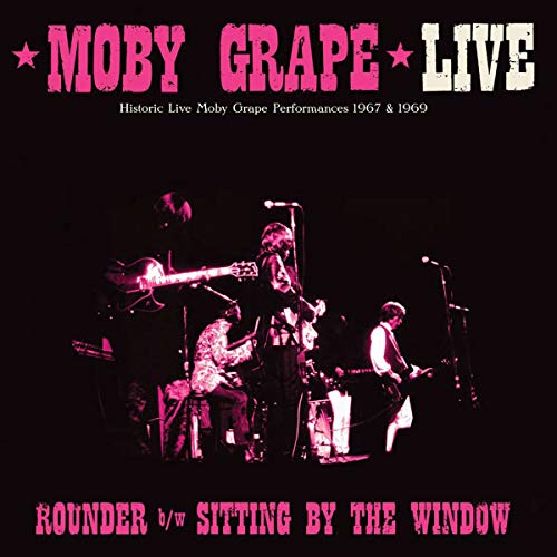 Moby Grape live album cover featuring a black and white stage photo.