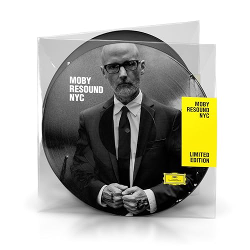 Moby “Resound NYC” vinyl record in clear plastic sleeve.