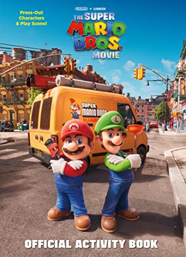Mario and Luigi stand in front of their yellow plumbing van on a city street.