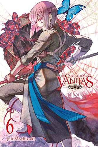 Manga cover featuring a young man with pink hair, roses, and a butterfly.