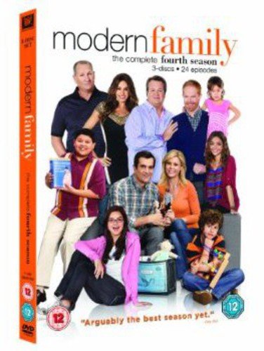 Modern Family" Season 4 DVD cover featuring the show's ensemble cast.