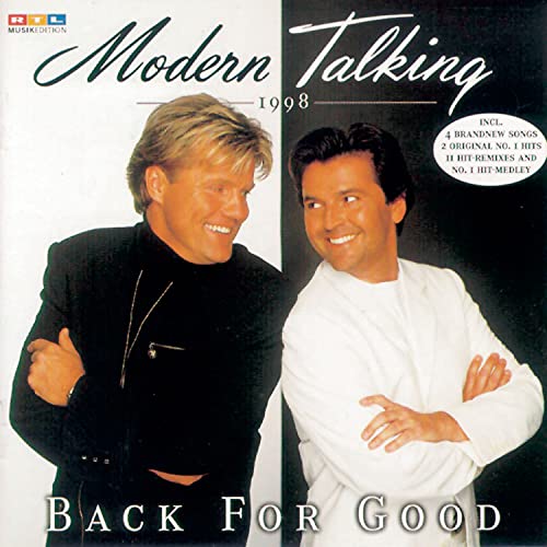 CD cover for Modern Talking’s “Back for Good” featuring two men.