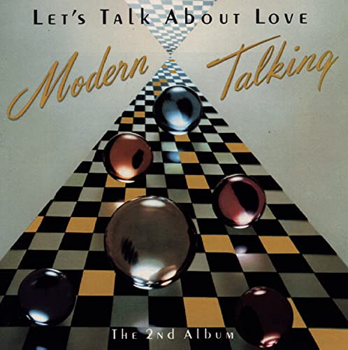 Modern Talking album cover, “Let’s Talk About Love”, with reflective spheres.