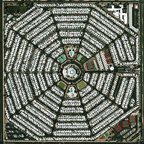 Aerial view of a housing development with a circular pattern.