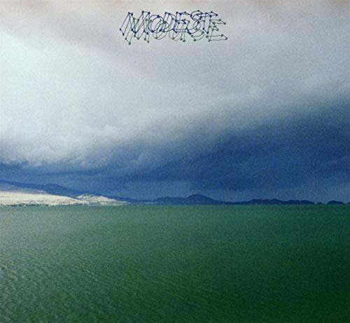 Album cover for Modest Mouse, featuring a landscape and stylized band name.
