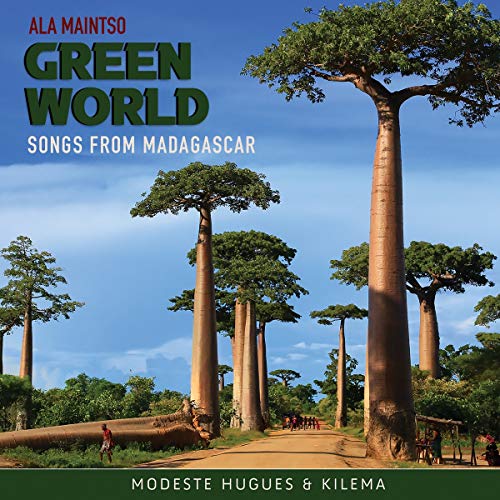 "CD cover featuring tall baobab trees and a blue sky with green text."