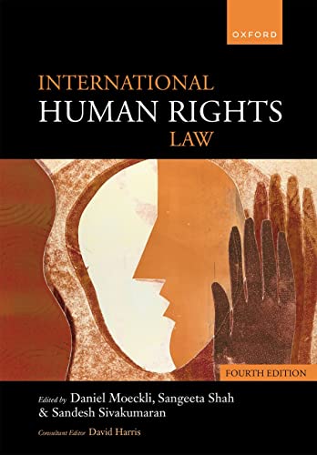 Book cover: "International Human Rights Law," fourth edition, with a face illustration.