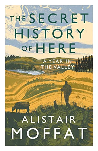 Book cover illustration of a person and dog in a valley landscape.