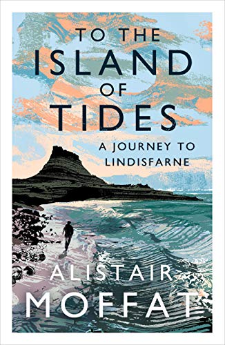 Book cover showing a person walking on a beach toward a rocky island silhouette.