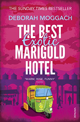 Book cover with pink background, title text, and a yellow auto rickshaw illustration.