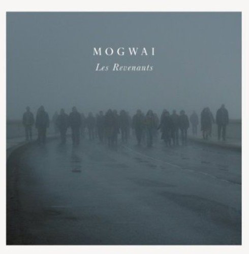 "CD album cover with foggy scene and silhouetted figures, titled 'Mogwai - Les Revenants'."