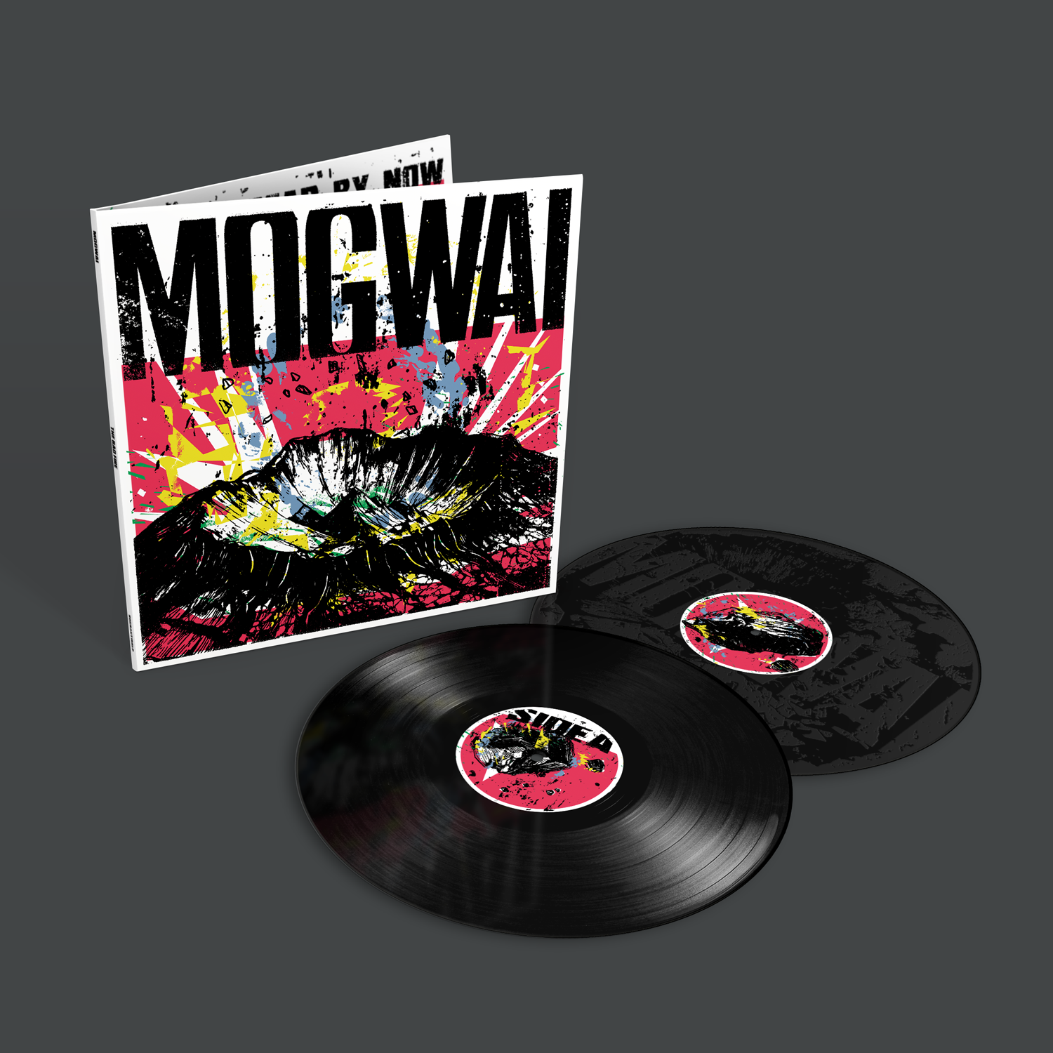 Mogwai vinyl record with colorful, textured cover art featuring a face.