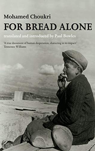 Book cover for For Bread Alone showing a boy eating bread outdoors.