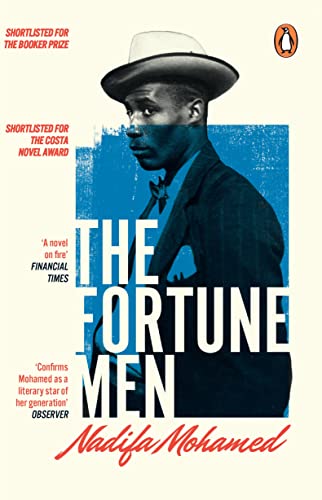 Book cover: portrait of a Black man in a hat, titled "The Fortune Men".
