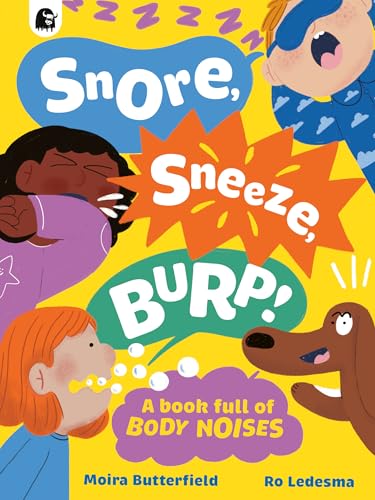 Children’s book cover illustrating sounds like snoring, sneezing, and burping.