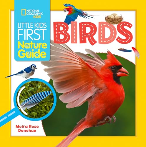 Book cover featuring colorful birds, including a cardinal and blue jay.