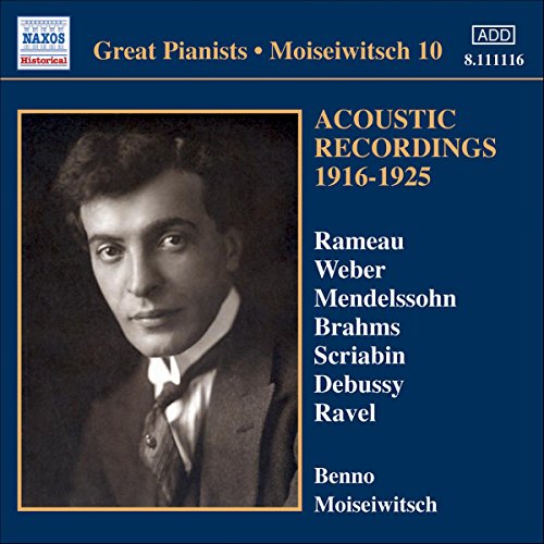 CD cover featuring a portrait of pianist Benno Moiseiwitsch, 1916-1925 recordings.