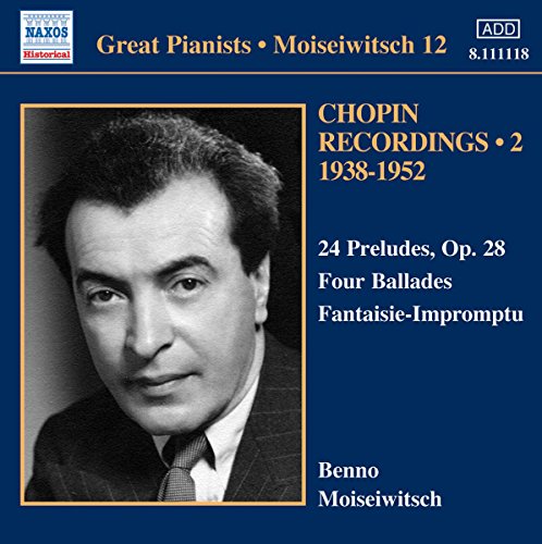 CD cover featuring a portrait of pianist Benno Moiseiwitsch and Chopin’s works.