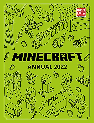 Green cover of "Minecraft Annual 2022" with illustrated characters and blocks.