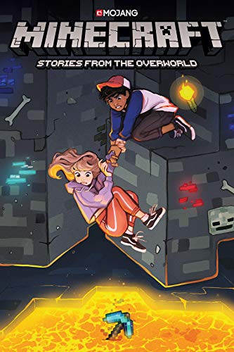 Minecraft graphic novel cover with two kids escaping lava and monsters.