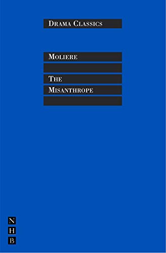 Blue book cover with black text: "The Misanthrope" by Moliere.