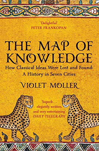 Book cover with yellow mosaic background, two leopards, and text title and author.