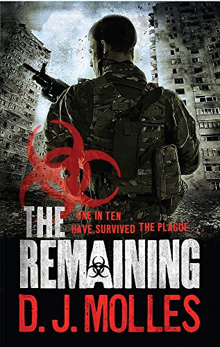 A soldier in camouflage stands before ruined buildings with a red biohazard symbol overlay.