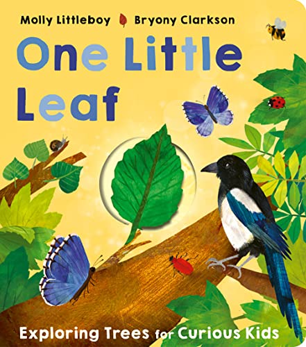 Book cover with a leaf, bird, butterflies, and ladybugs on branches.