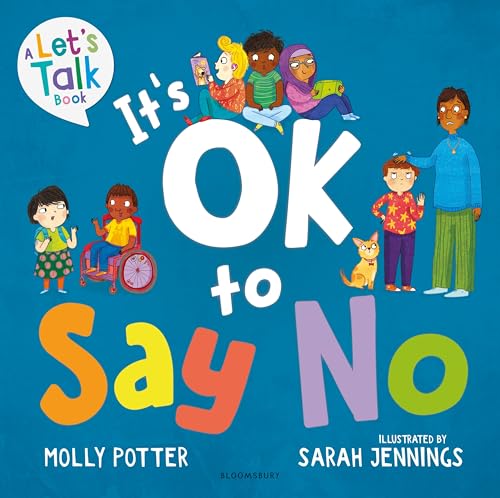 Book cover featuring diverse children and an adult on a blue background.