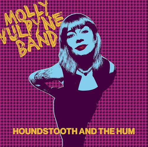 CD cover: portrait of a woman with houndstooth pattern background.