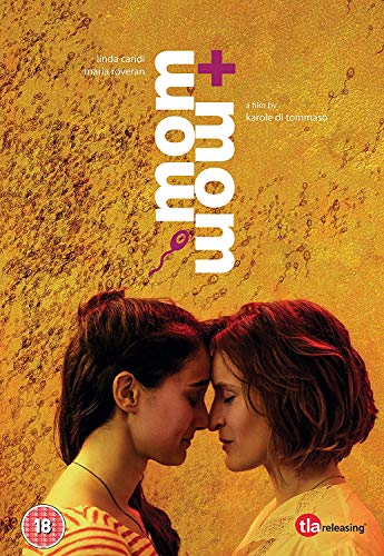 DVD cover for "Mom and Mom" featuring two women facing each other.