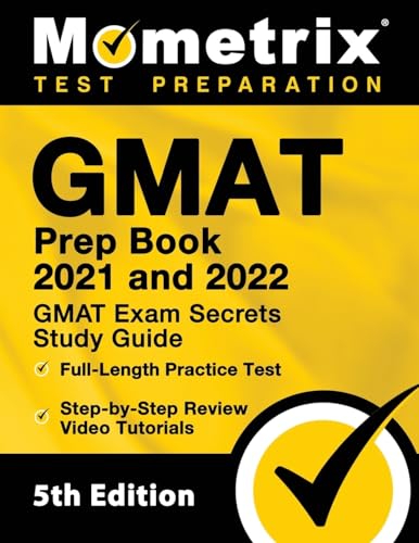 Yellow GMAT prep book cover with large black “GMAT” text and checkmark.