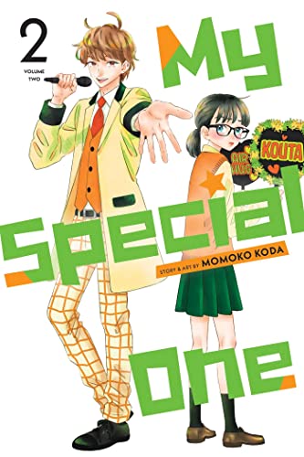 Manga cover featuring two young people, a boy with a microphone and a girl.