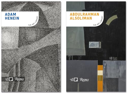 Two book covers featuring abstract art and artist names in bold text.