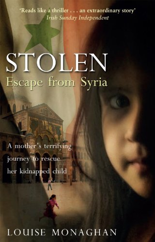 Book cover: "Stolen: Escape from Syria" featuring a child’s face and Syrian architecture.