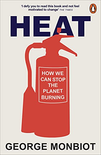 Book cover: “Heat” by George Monbiot, featuring a red fire extinguisher.