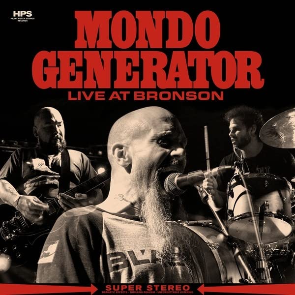 Mondo Generator album cover featuring a live band performance in black and white.