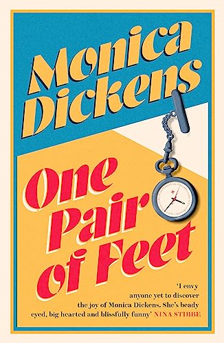 Book cover: "One Pair of Feet" by Monica Dickens, with a pocket watch.