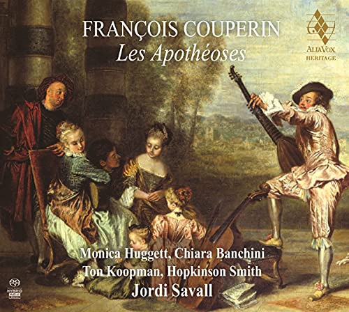 CD cover featuring a classical painting of figures with musical instruments.