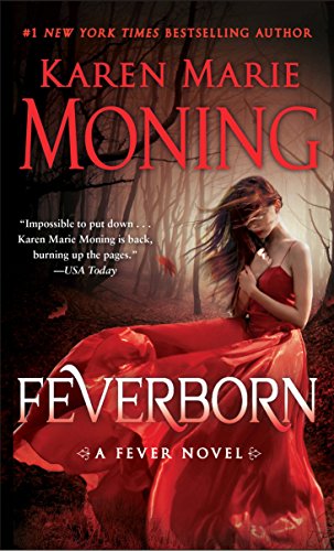Book cover: woman in red dress amidst a dark, misty forest.