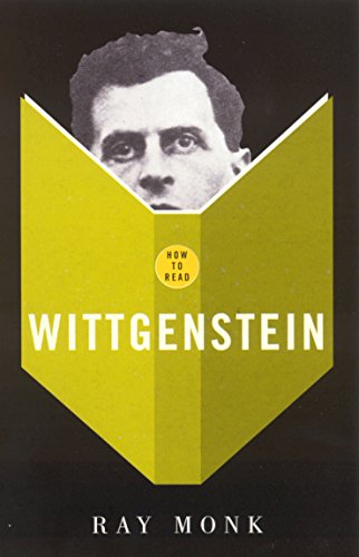 Book cover featuring a black-and-white portrait of Wittgenstein behind a stylized yellow open book.