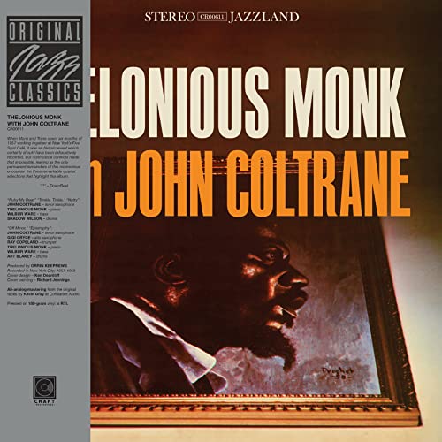 Vinyl record cover featuring portraits of Thelonious Monk and John Coltrane.