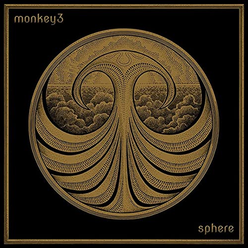 Golden, ornate circular design on a black background; "monkey3" and "sphere" text.